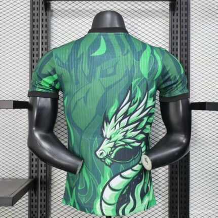 Mens Liverpool 2025/26 Green with Dragon Pattern Jersey Player Version