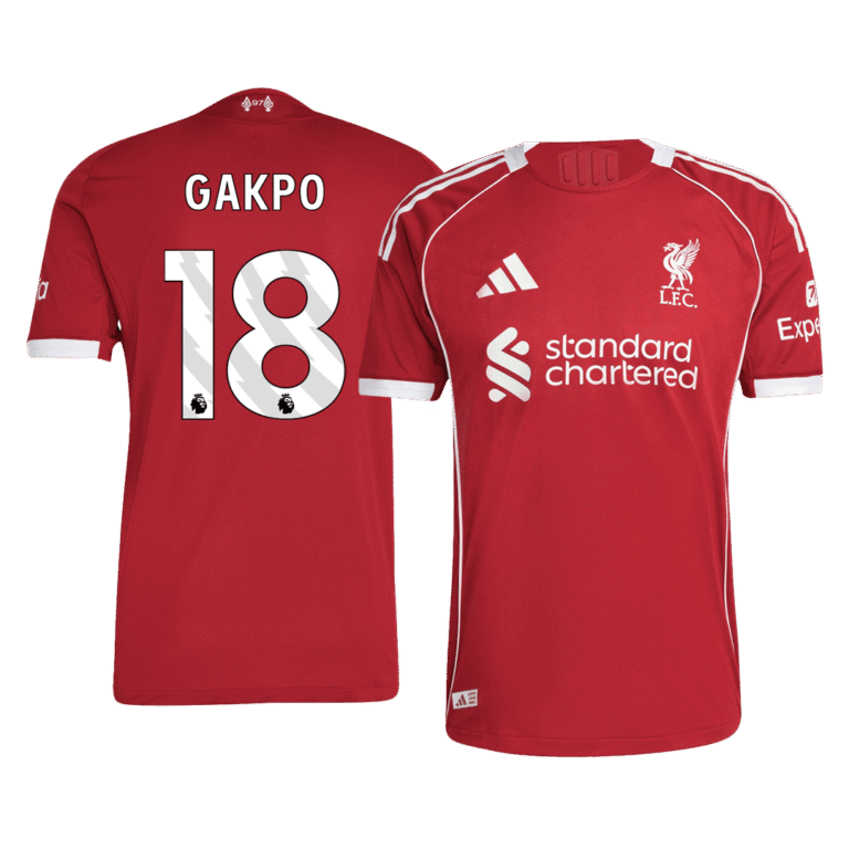 Mens Liverpool 2025/26 Home Jersey – Gakpo 18