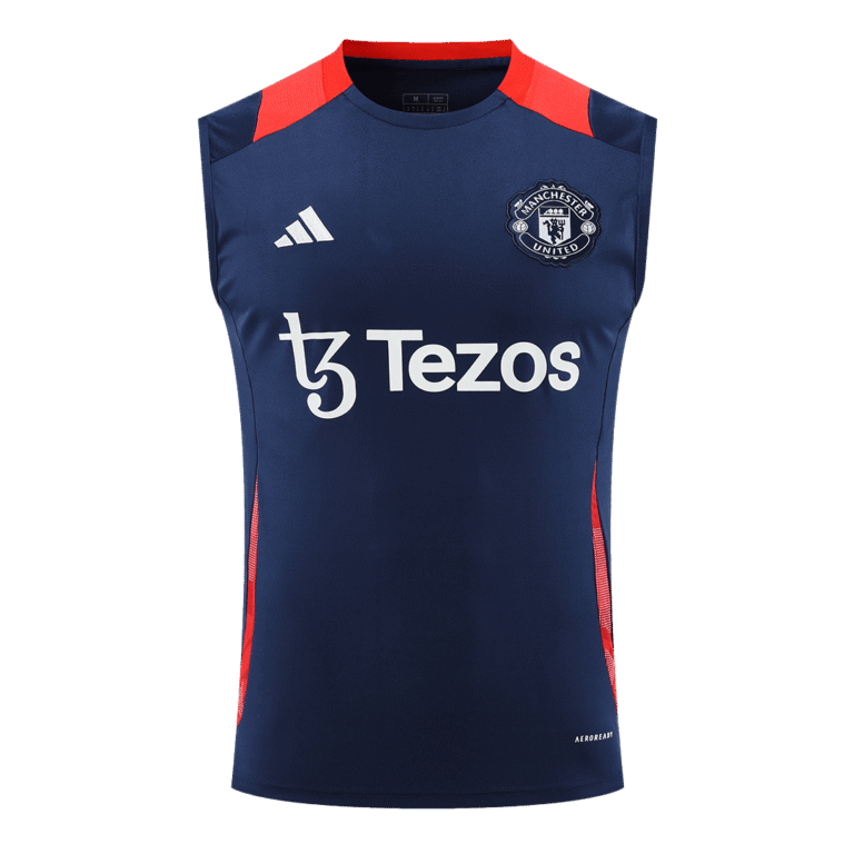 Mens Manchester United 2024/25 Top Navy Training Vest