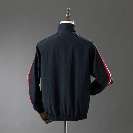 Mens Manchester United 2024/25 Trench Coat Reversible Black Windbreaker Jacket