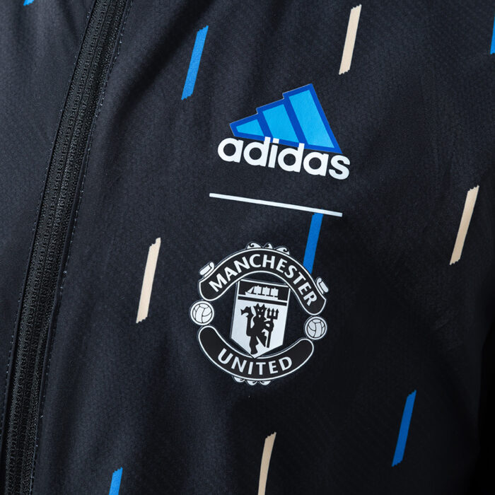 Mens Manchester United 2024/25 Trench Coat Reversible Black Windbreaker Jacket