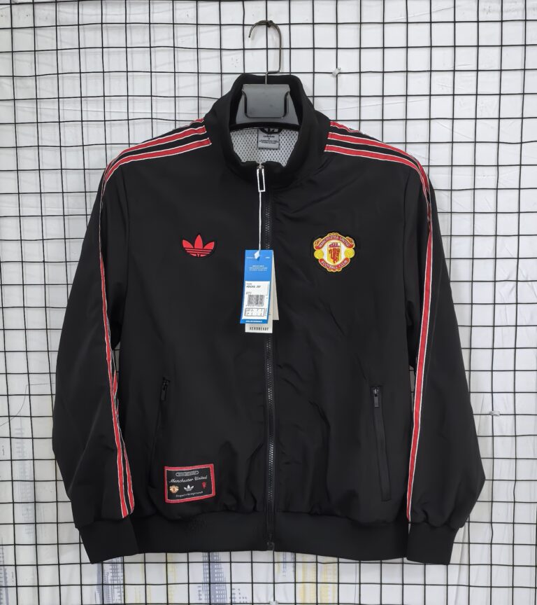 Mens Manchester United 2024/25 Windbreaker Black Jacket