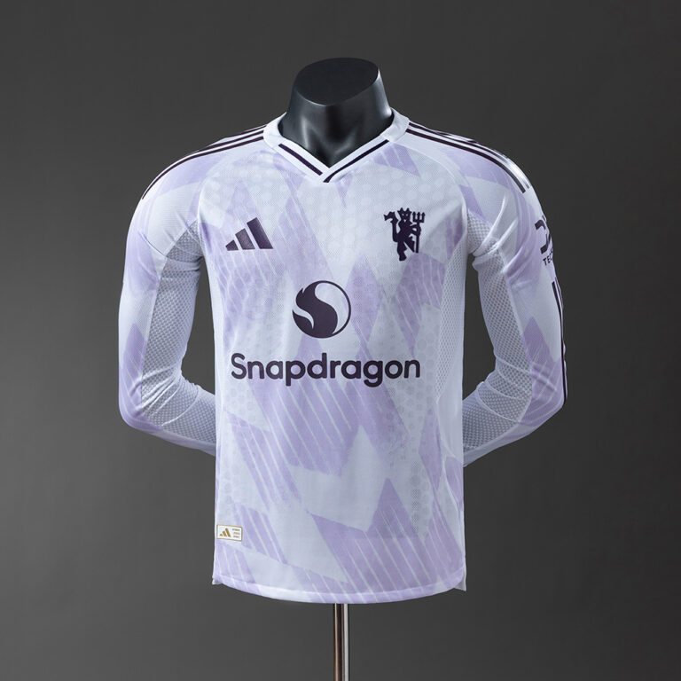 Mens Manchester United 2025/26 Away Retro Style Long Sleeve Jersey Player Version