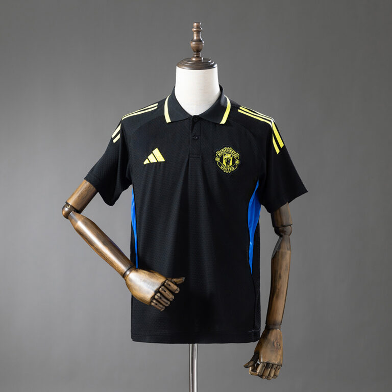 Mens Manchester United 2025/26 Black Polo