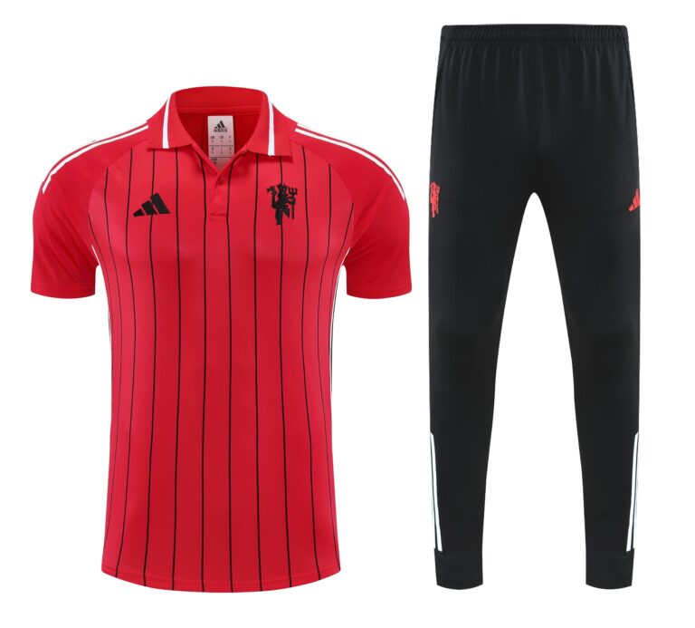 Mens Manchester United 2025/26 Suit Red Polo