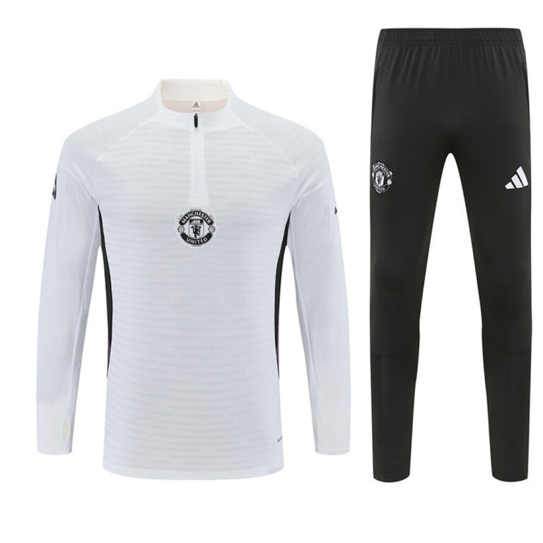 Mens Manchester United 2025 Half-zip White Tracksuit Player Version