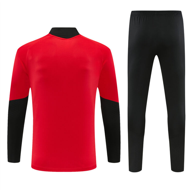 Mens Manchester United 2026/27 Black Collar Edition Half-zip Red Tracksuit