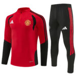 Mens Manchester United 2026/27 Half-Zip Red and Black Tracksuit
