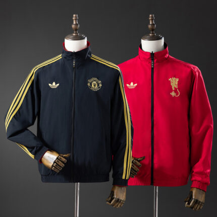 Mens Manchester United 2026/27 Reversible Windbreaker Black or Red Jacket