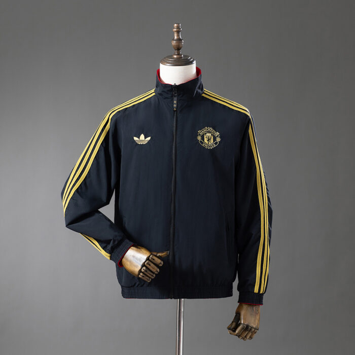 Mens Manchester United 2026/27 Reversible Windbreaker Black or Red Jacket