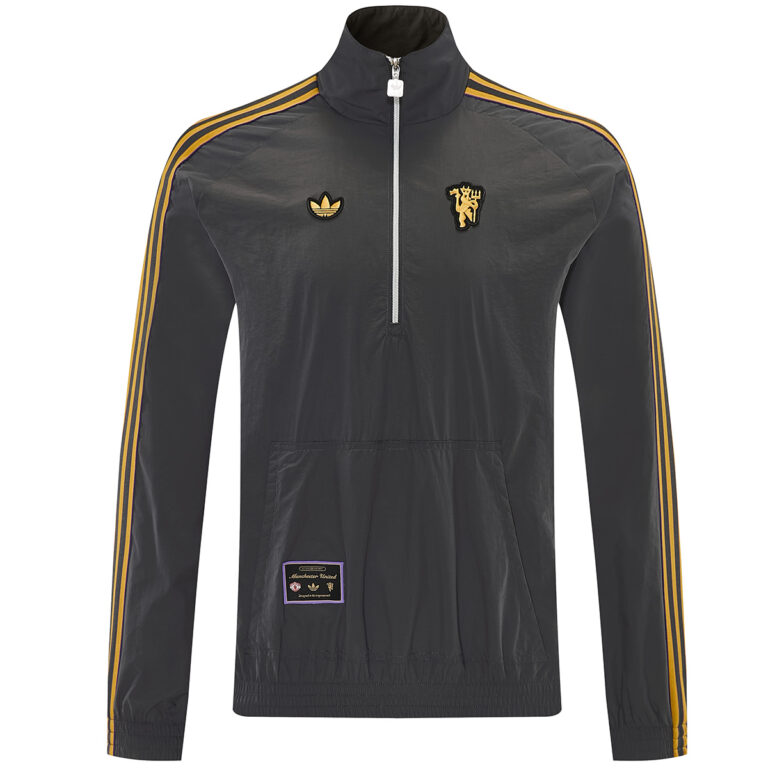 Mens Manchester United 2026 Windbreaker Gray Jacket
