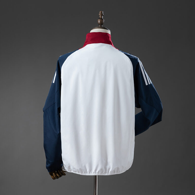 Mens Manchester United Windbreaker White & Navy Blue Jacket
