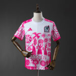 Mens Mexico 2025/26 Special Edition White and Pink Jersey