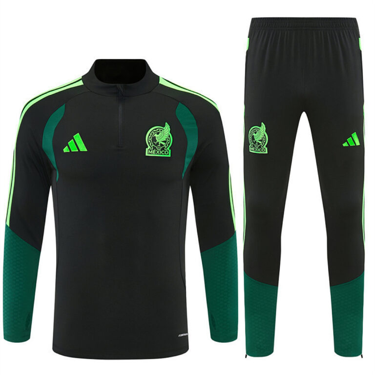 Mens Mexico 2026 World Cup Half-zip Black Tracksuit