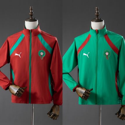 Mens Morocco 2026 World Cup World Cup Reversible Windbreaker Red Jacket