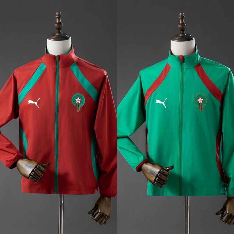 Mens Morocco 2026 World Cup World Cup Reversible Windbreaker Red Jacket