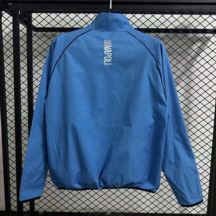 Mens Napoli 2025/26 pad printed blue waterproof windbreaker Jacket