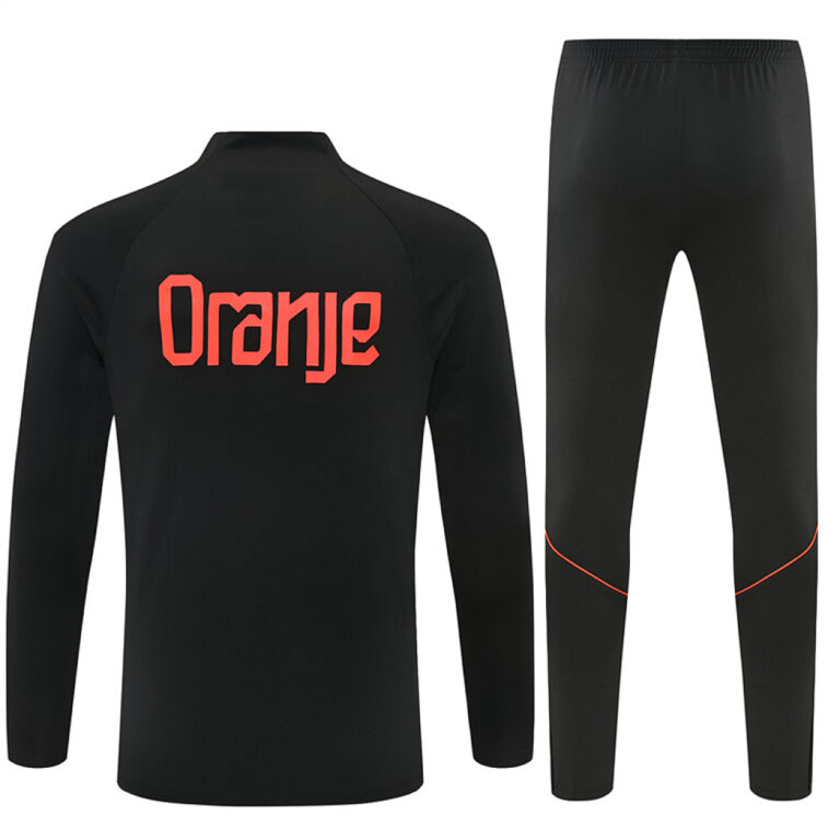 Mens Netherlands 2026 World Cup Half-zip Black Tracksuit