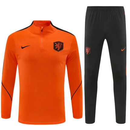 Mens Netherlands 2026 World Cup Half-zip Orange Tracksuit