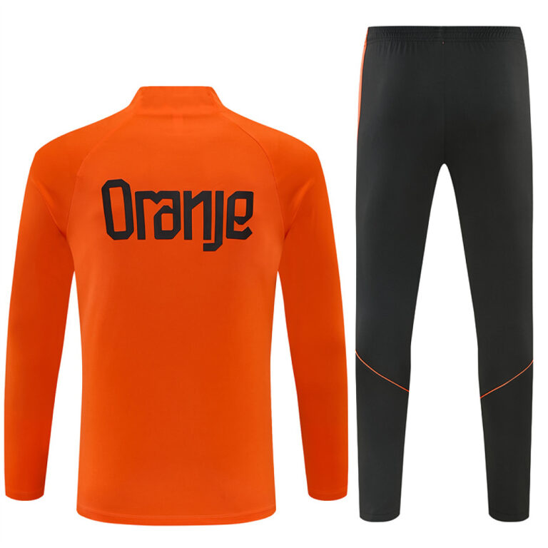 Mens Netherlands 2026 World Cup Half-zip Orange Tracksuit