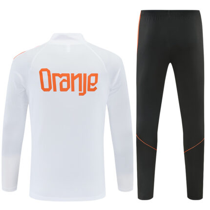 Mens Netherlands 2026 World Cup Half-zip White Tracksuit