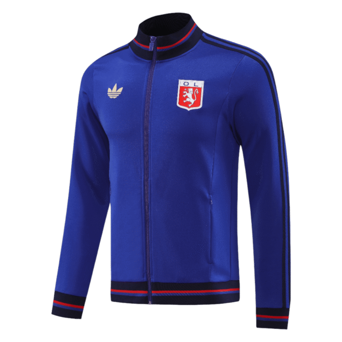 Mens Olympique Lyonnais 2025/26 Track Blue Jacket