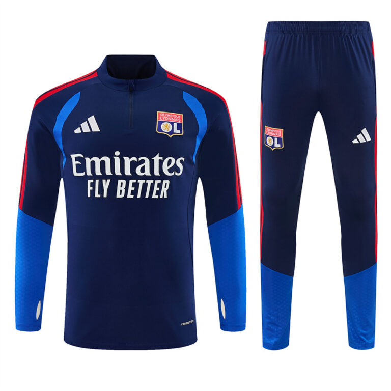 Mens Olympique Lyonnais 2026/27 Half-zip Royal Blue Tracksuit