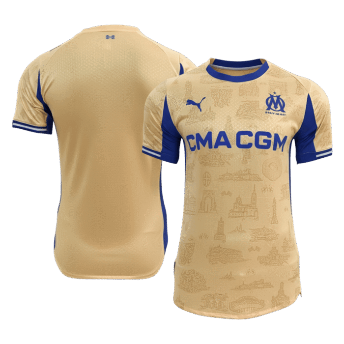 Mens Olympique Marseille 2025/26 Fourth Jersey Player Version
