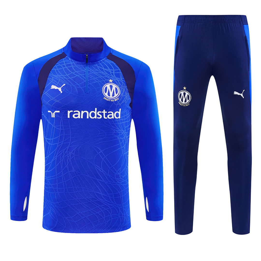 Mens Olympique Marseille 2026/27 Half-zip Royal Blue Tracksuit Mens Olympique Marseille 2026/27 Half-zip Royal Blue Tracksuit