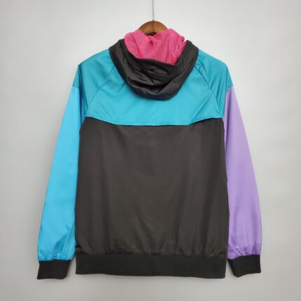 Mens Paris FC 2020/21 Black Blue Purple Windbreaker Jacket