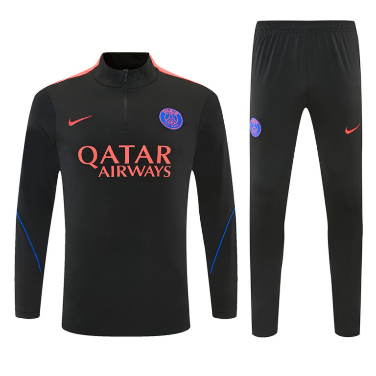 Mens Paris FC 2026/27 Half-zip Black Tracksuit