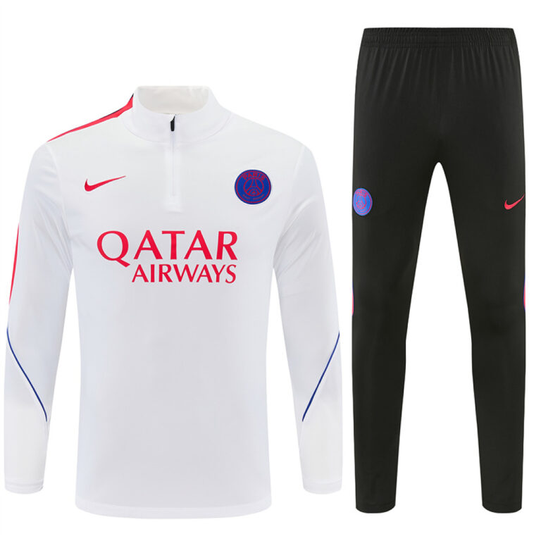 Mens Paris FC 2026/27 Half-zip White Orange Tracksuit