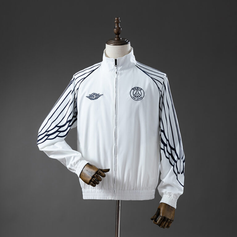 Mens Paris FC Collaboration Windbreaker White Jacket