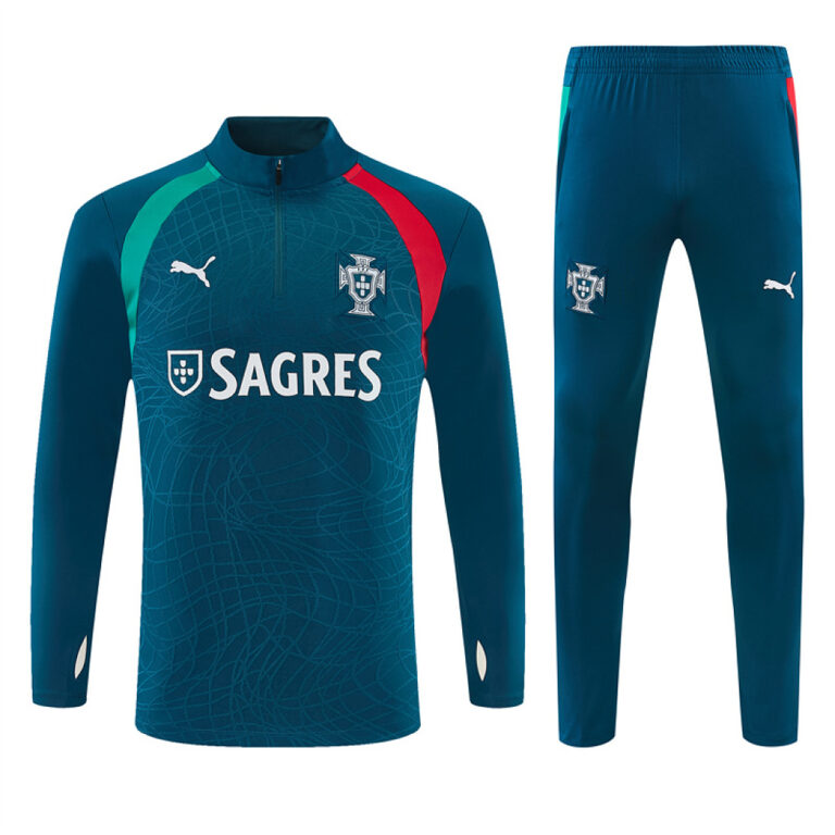 Mens Portugal 2026 World Cup Half-zip Dark Green Tracksuit
