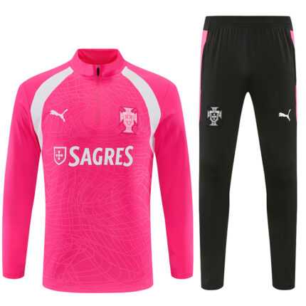 Mens Portugal 2026 World Cup Half-zip Pink Tracksuit