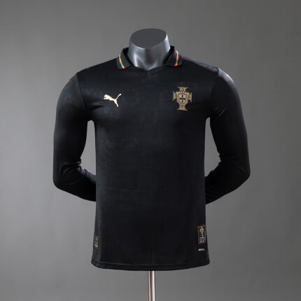 Mens Portugal 2026 World Cup World Cup Special Edition Black Panther Long Sleeve Long Sleeve Jersey Player Version