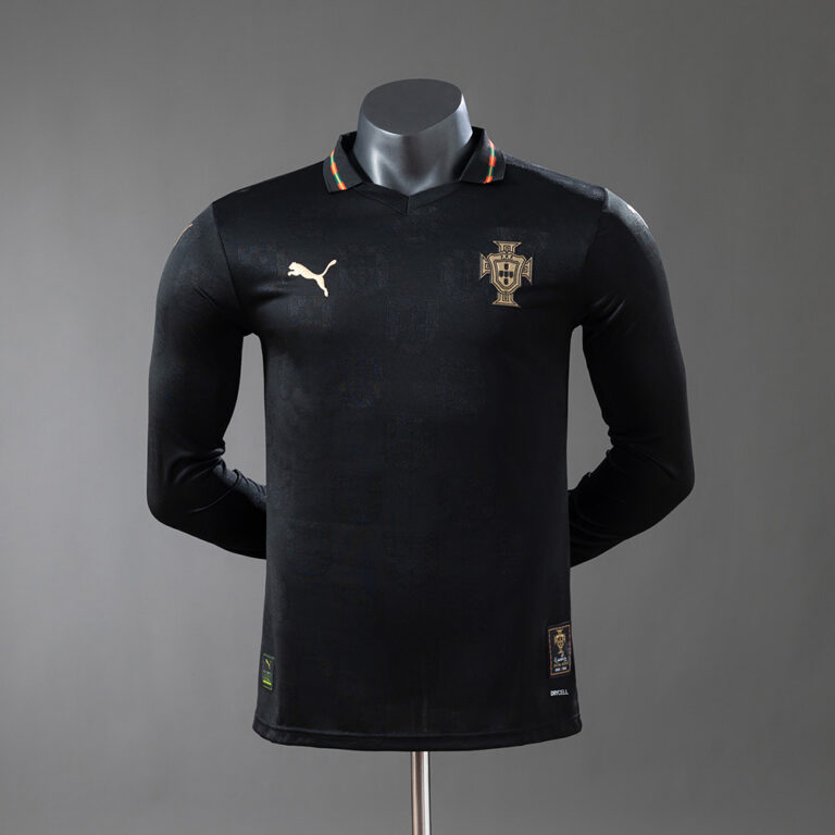 Mens Portugal 2026 World Cup World Cup Special Edition Black Panther Long Sleeve Long Sleeve Jersey Player Version