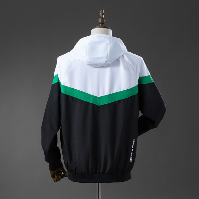 Mens Real Betis Windbreaker Fern Green & White & Black Jacket