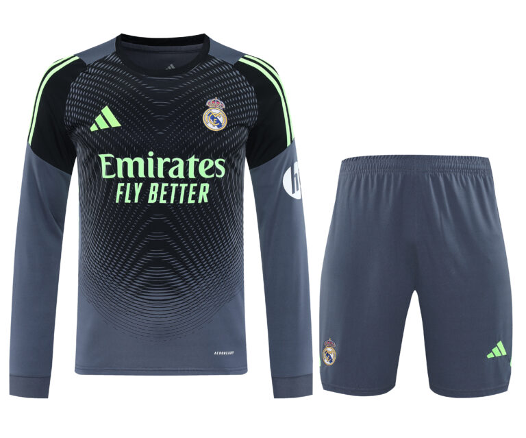Mens Real Madrid 2025/26 Goalkeeper Gray Long Sleeve Kit