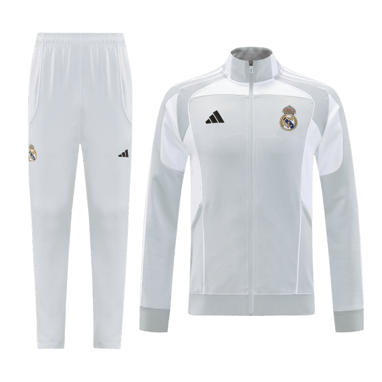 Mens Real Madrid 2025/26 Home Gray Tracksuit