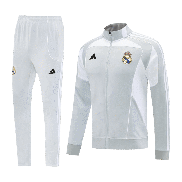 Mens Real Madrid 2025/26 Home Gray Tracksuit