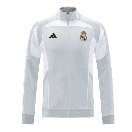 Mens Real Madrid 2025/26 Home Track Gray Jacket