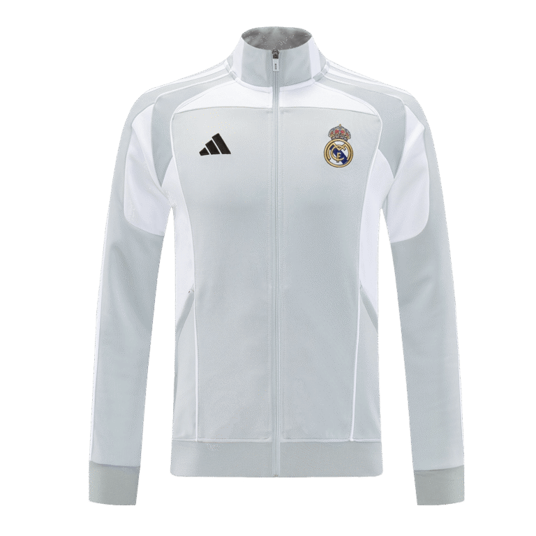 Mens Real Madrid 2025/26 Home Track Gray Jacket