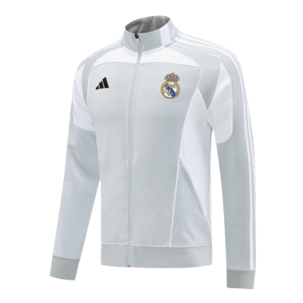 Mens Real Madrid 2025/26 Home Track Gray Jacket