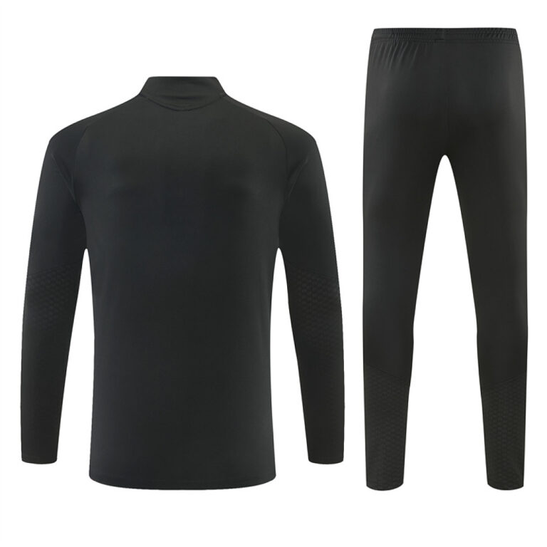 Mens Real Madrid 2026/27 All Black Half-zip Tracksuit