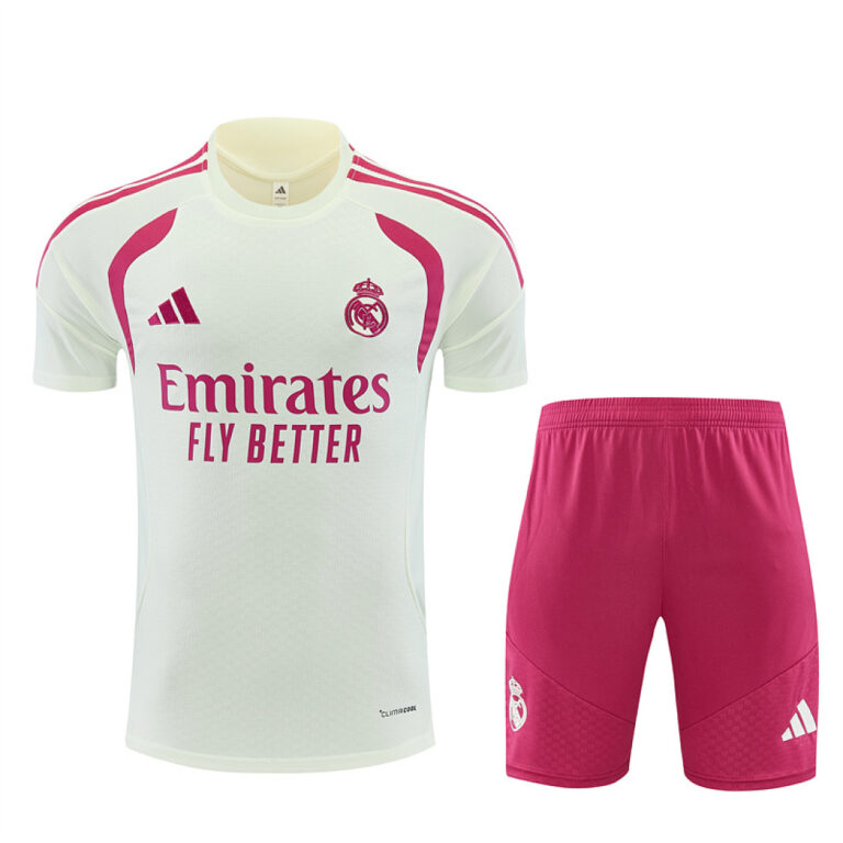 Mens Real Madrid 2026/27 Beige Pink Training Jersey