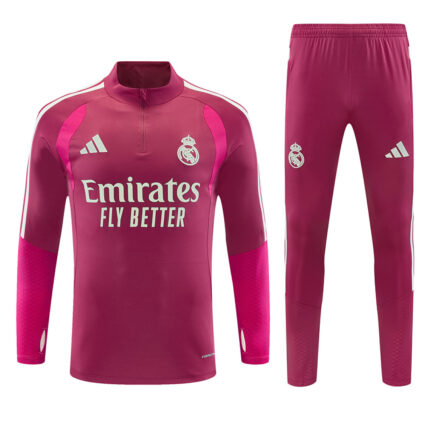 Mens Real Madrid 2026/27 Half-zip Pink Tracksuit