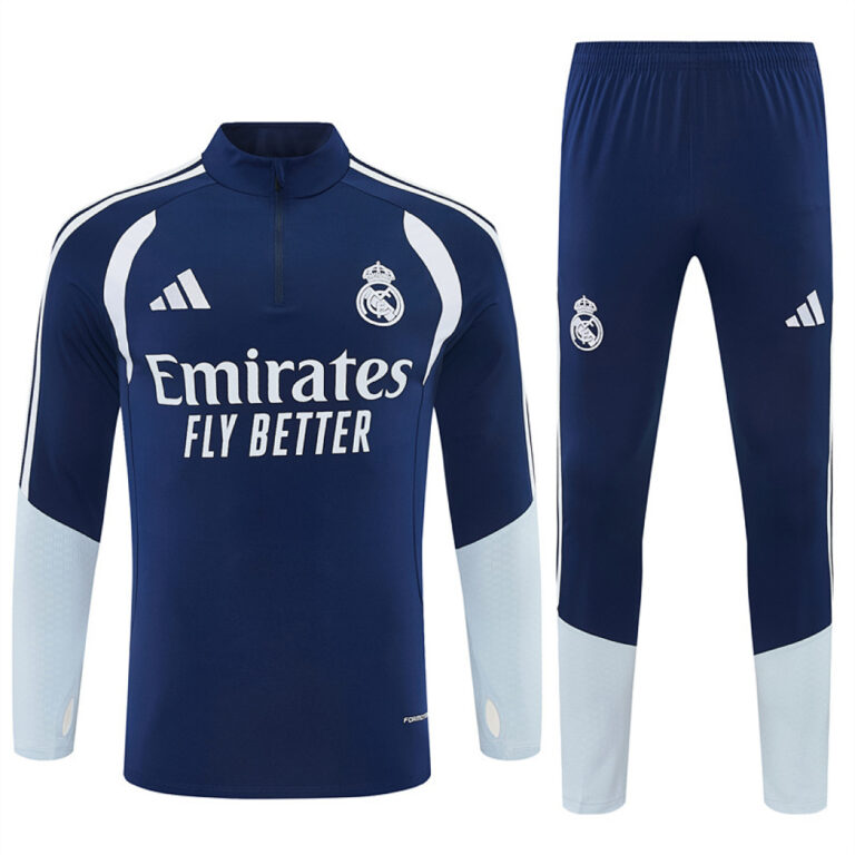 Mens Real Madrid 2026/27 Half-zip Royal Blue Tracksuit