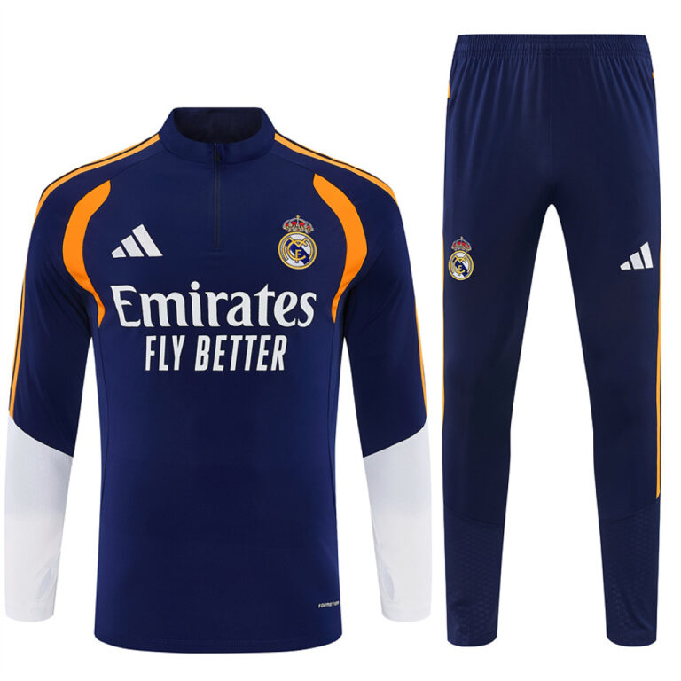 Mens Real Madrid 2026/27 Half-zip Royal Blue Yellow Tracksuit
