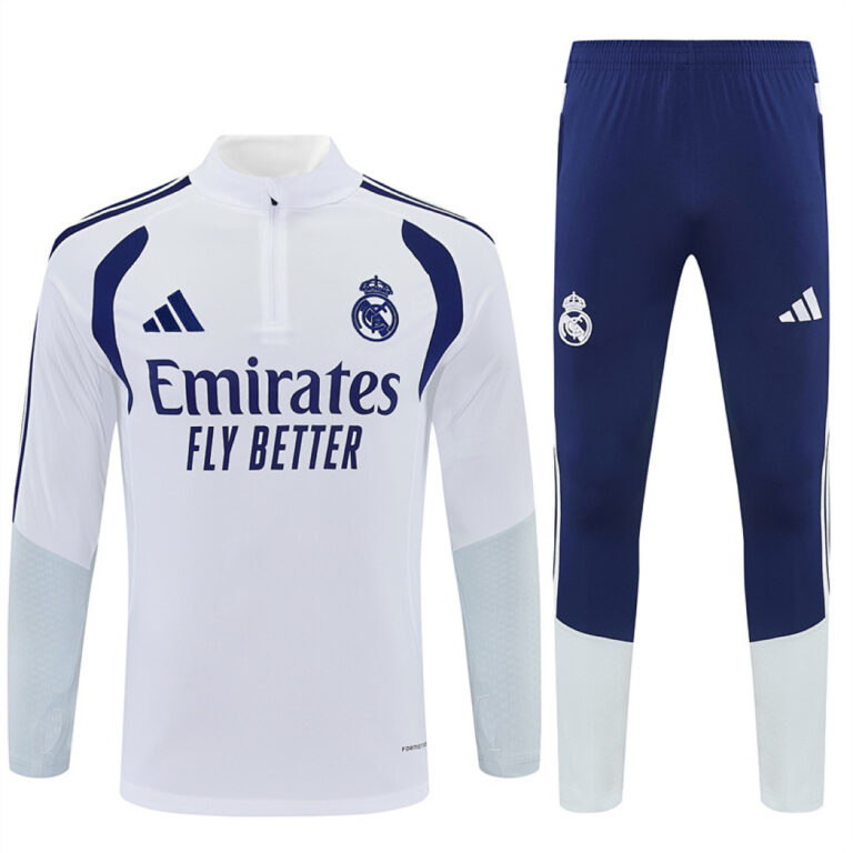 Mens Real Madrid 2026/27 Half-zip White Tracksuit